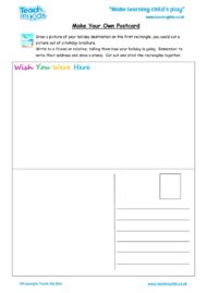 Worksheets for kids - make-your-own-postcard